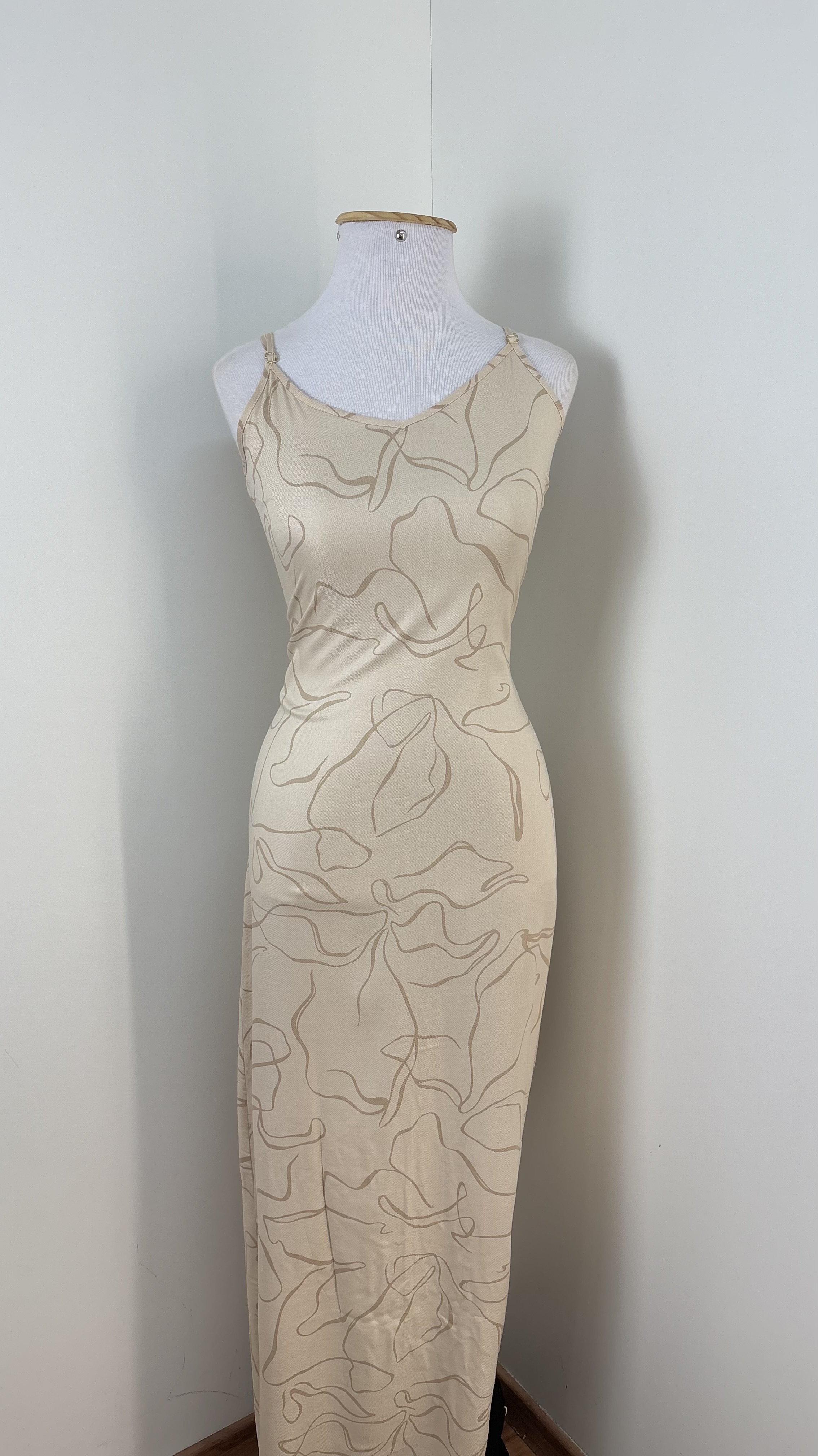 VESTIDO FEM C/ALÇ LG REF.C81143 BGE/EST P.