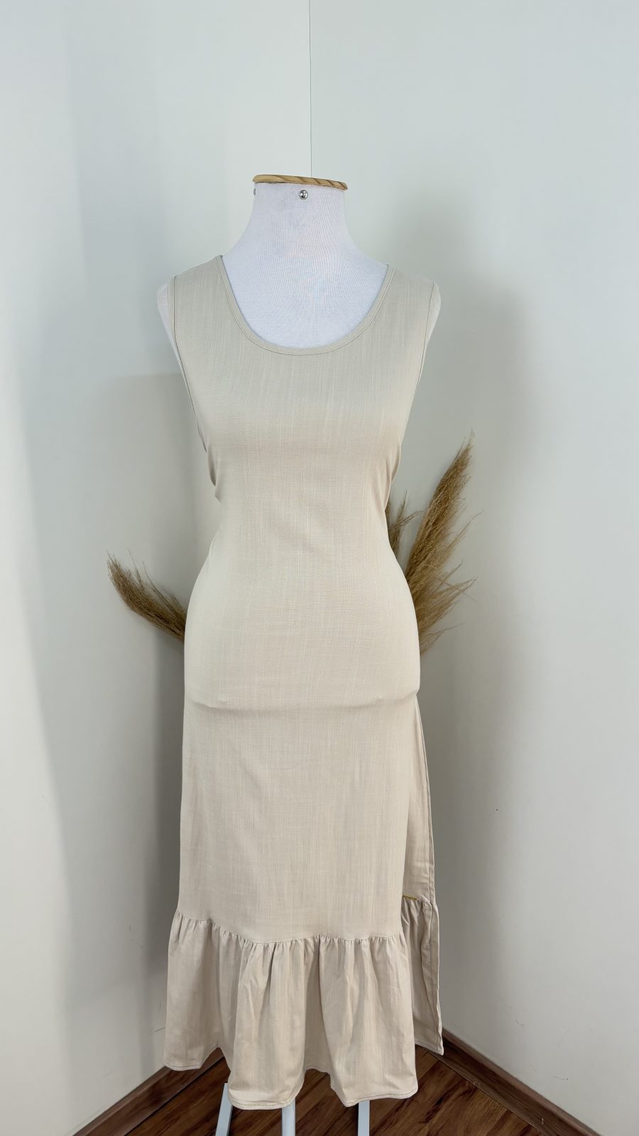 VESTIDO FEM SM LG REF.C81195 PALHA M.