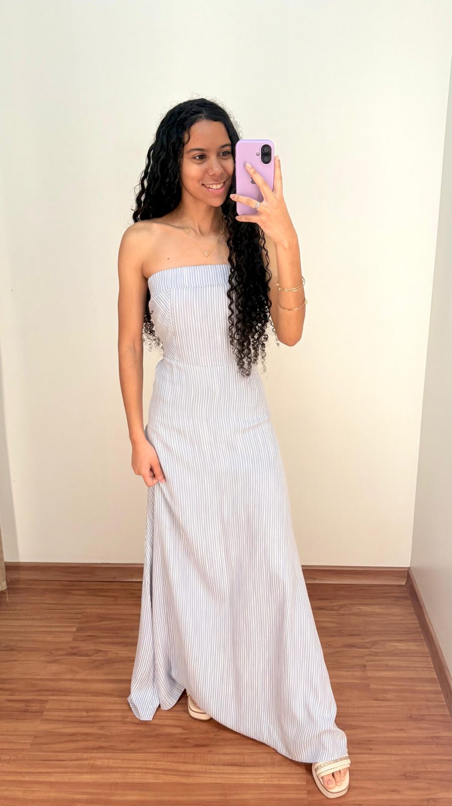 VESTIDO FEM SM LG REF.C81240 AZL/BCO P.