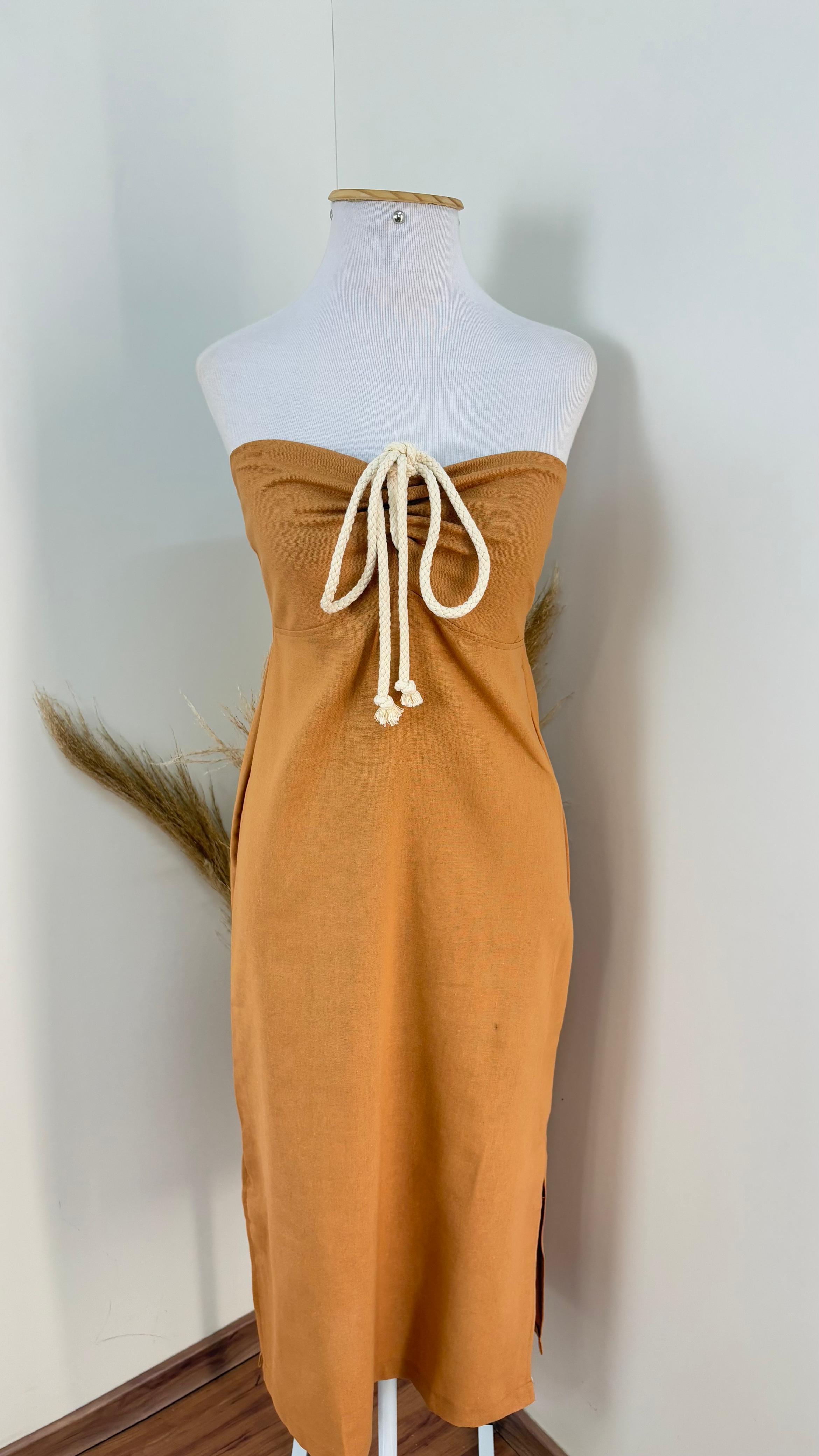 VESTIDO FEM C/ALÇ MID REF.C81242 BGE/ESC P.