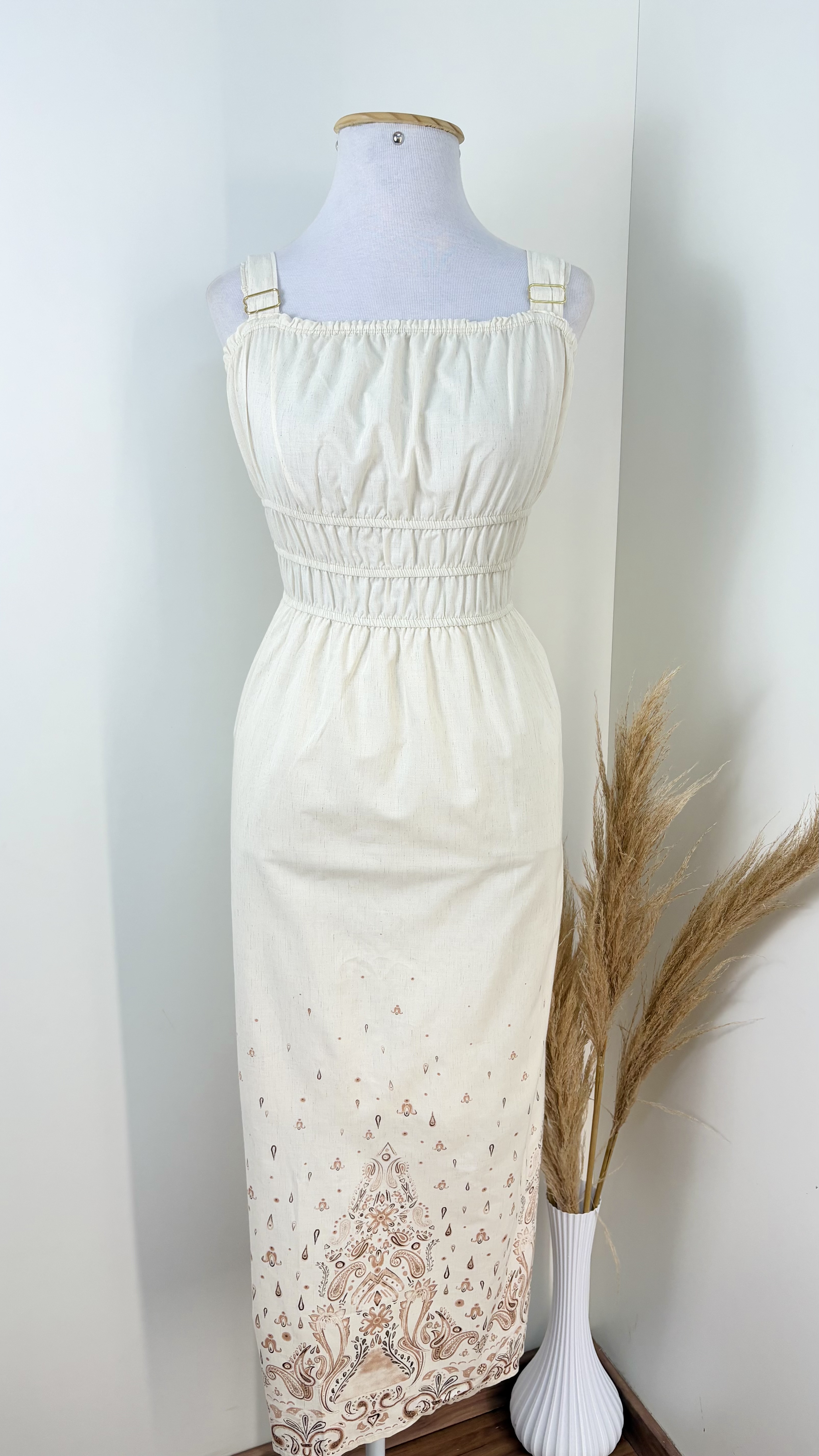 VESTIDO FEM C/ALÇ LG REF.G80414 BGE P.