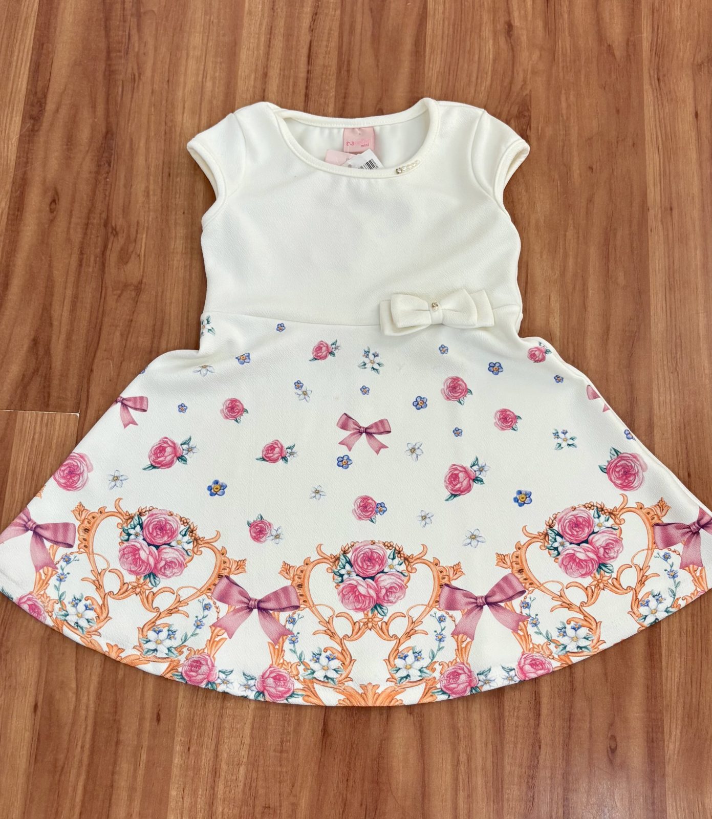 VESTIDO FEM INF MC R106 REF.20378 OFF/WHT 1.