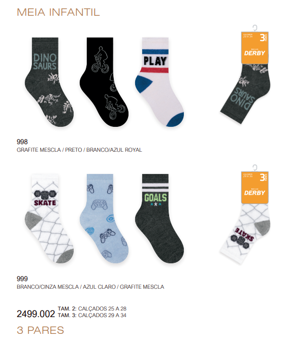 KIT3 MEIA FEM INF