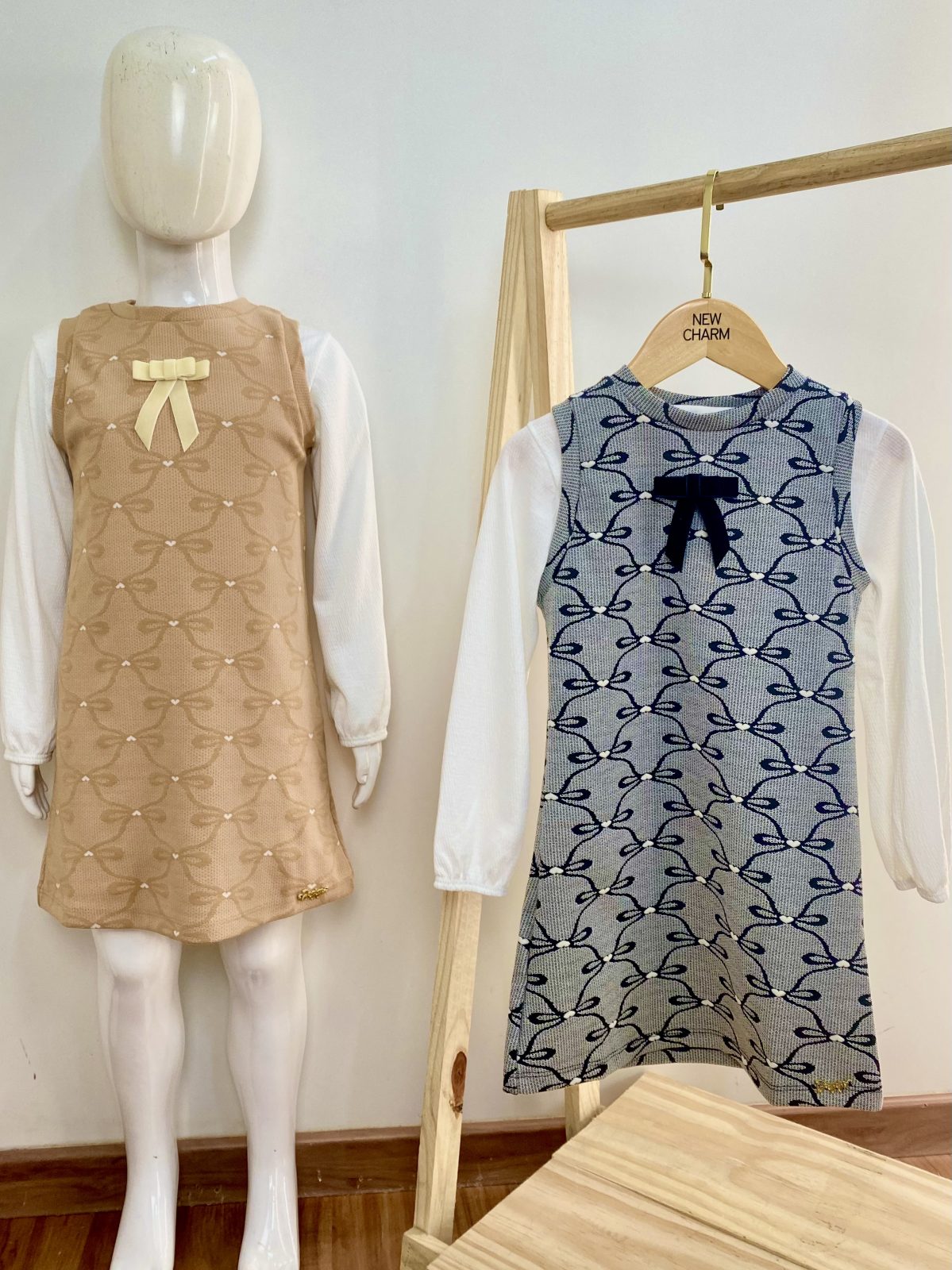 CONJ FEM INF ML+VESTIDO REF.8757 CRML/BCO 4.