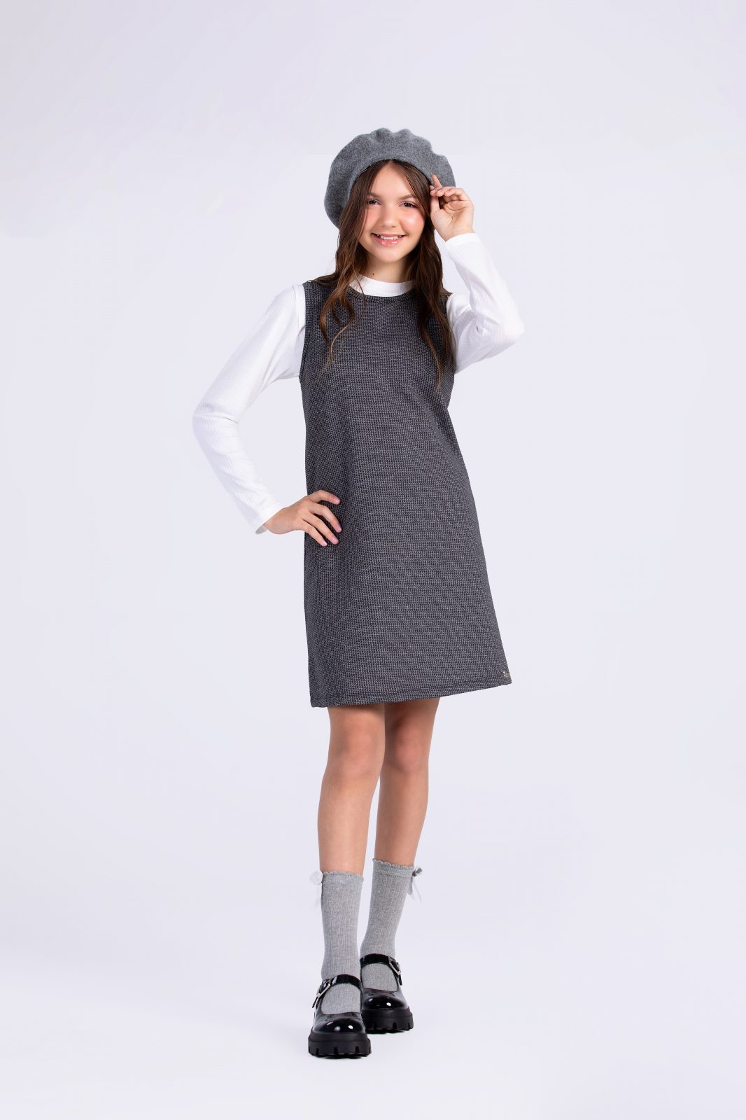 CONJ FEM INF ML+VESTIDO REF.8800 PTO/BCO 12.