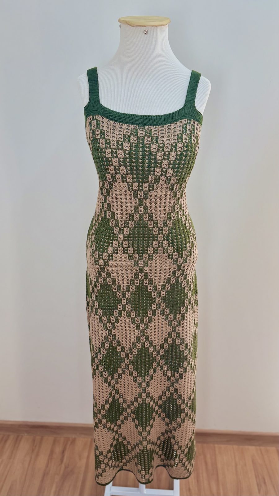 VESTIDO FEM C/ALÇ LG TRICOT REF.GL2189 VRD M.
