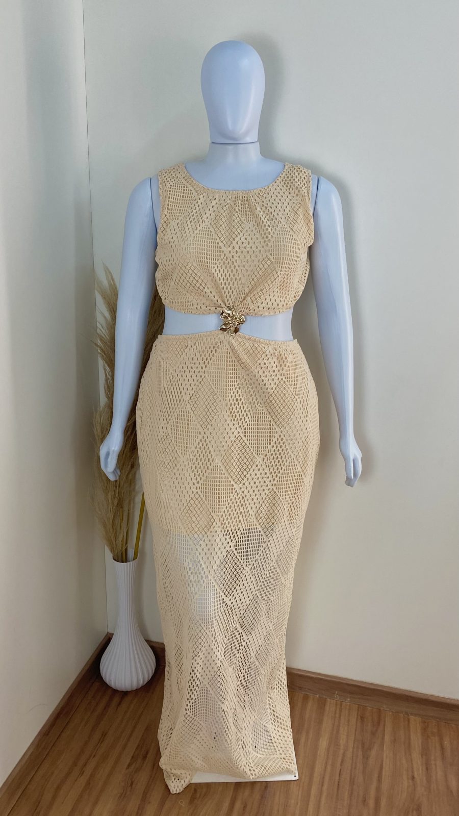 VESTIDO FEM ADT SM LG REF.GL2303 BGE G2.