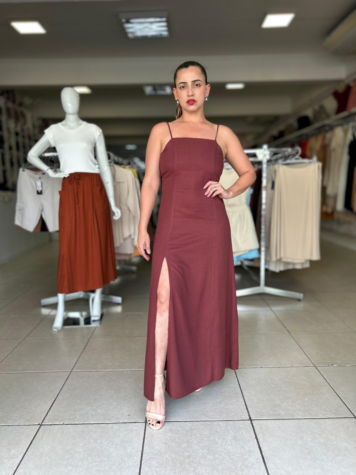 VESTIDO FEM C/ALÇ LG REF.K6AQ 8JS/BRDO M.