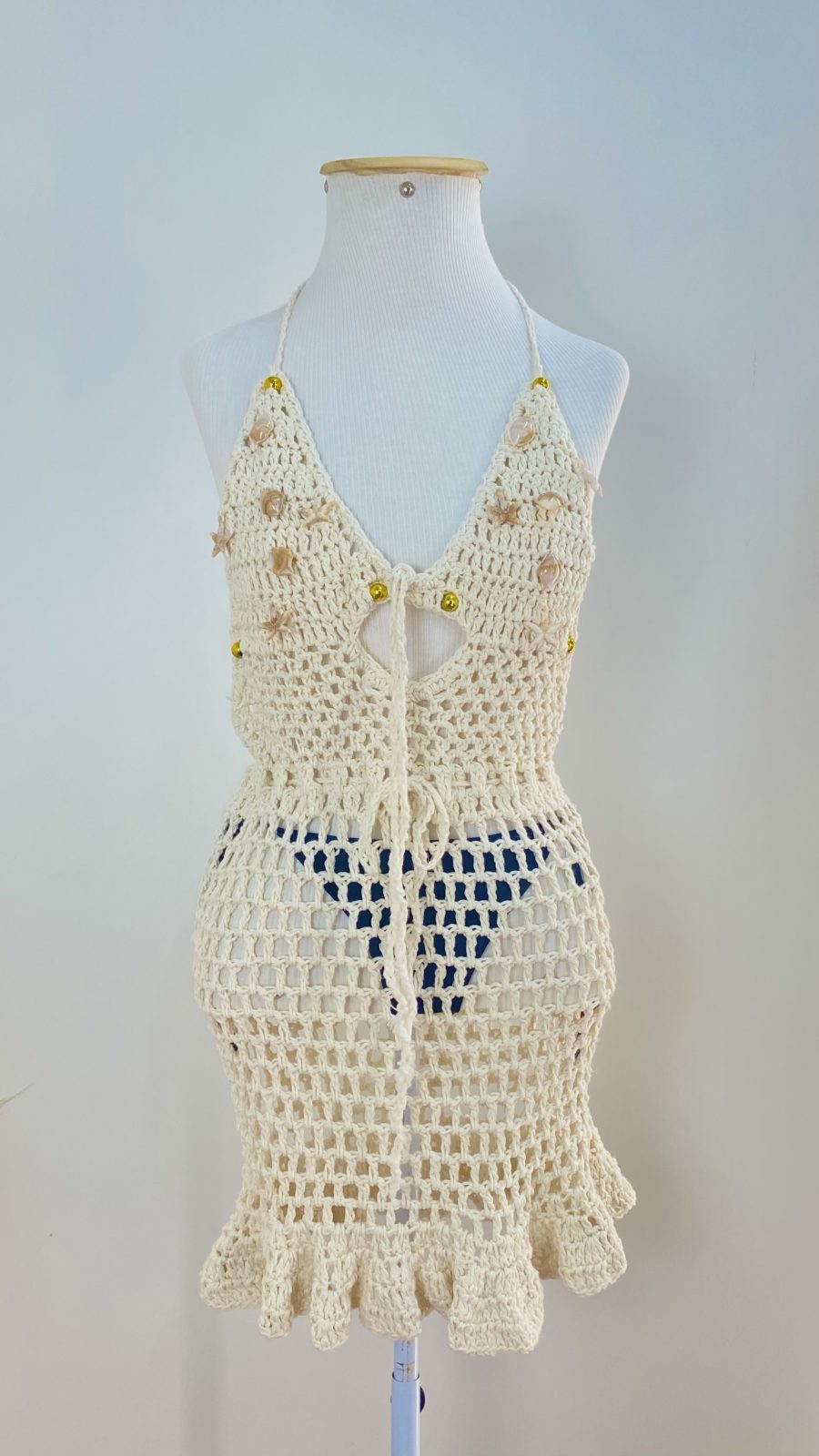 VESTIDO FEM ADT SM TRICOT REF.LZ321 CRM U.