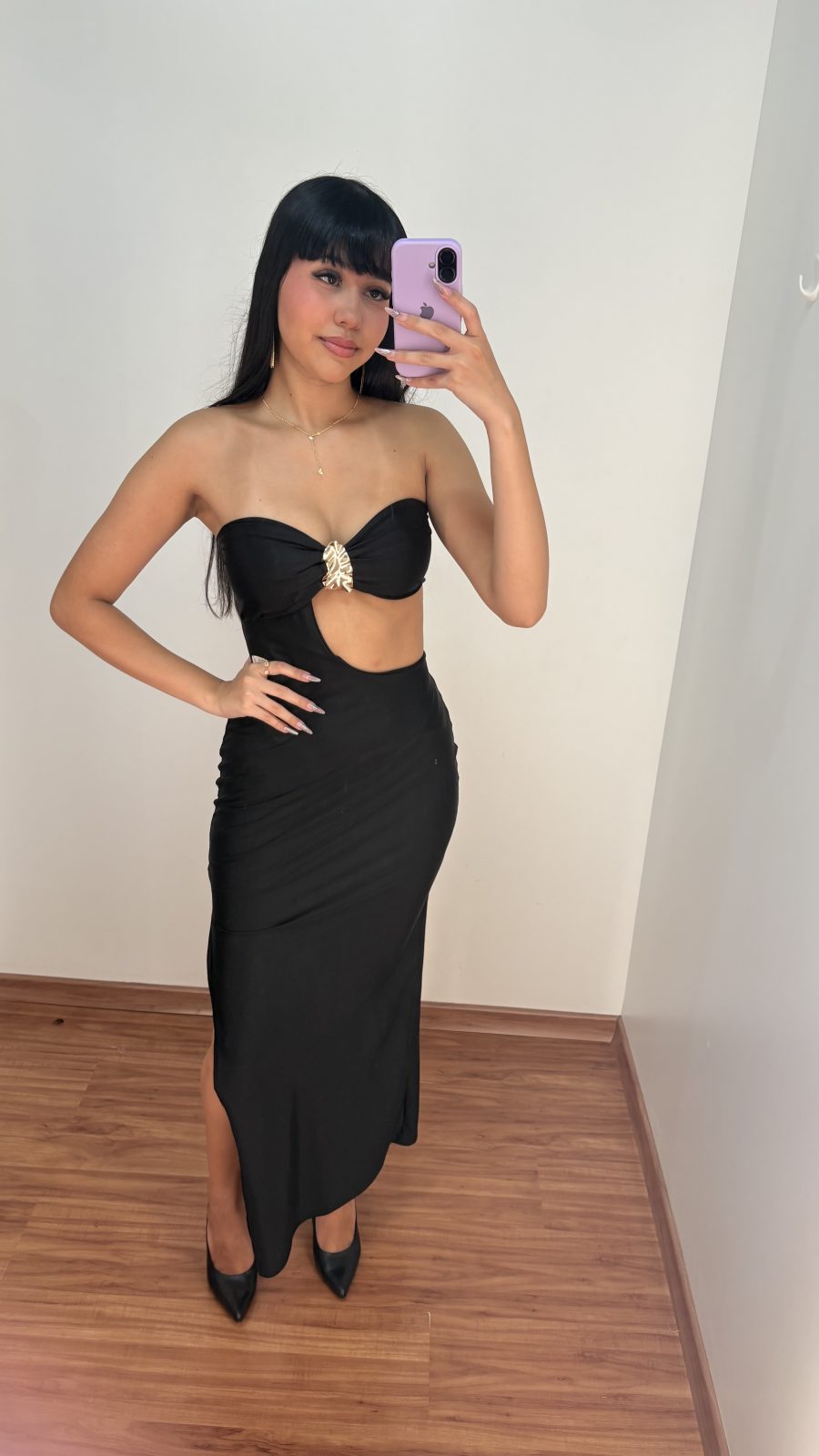 VESTIDO FEM ADT TMR Q CAIA REF.LZ325 PTO M.