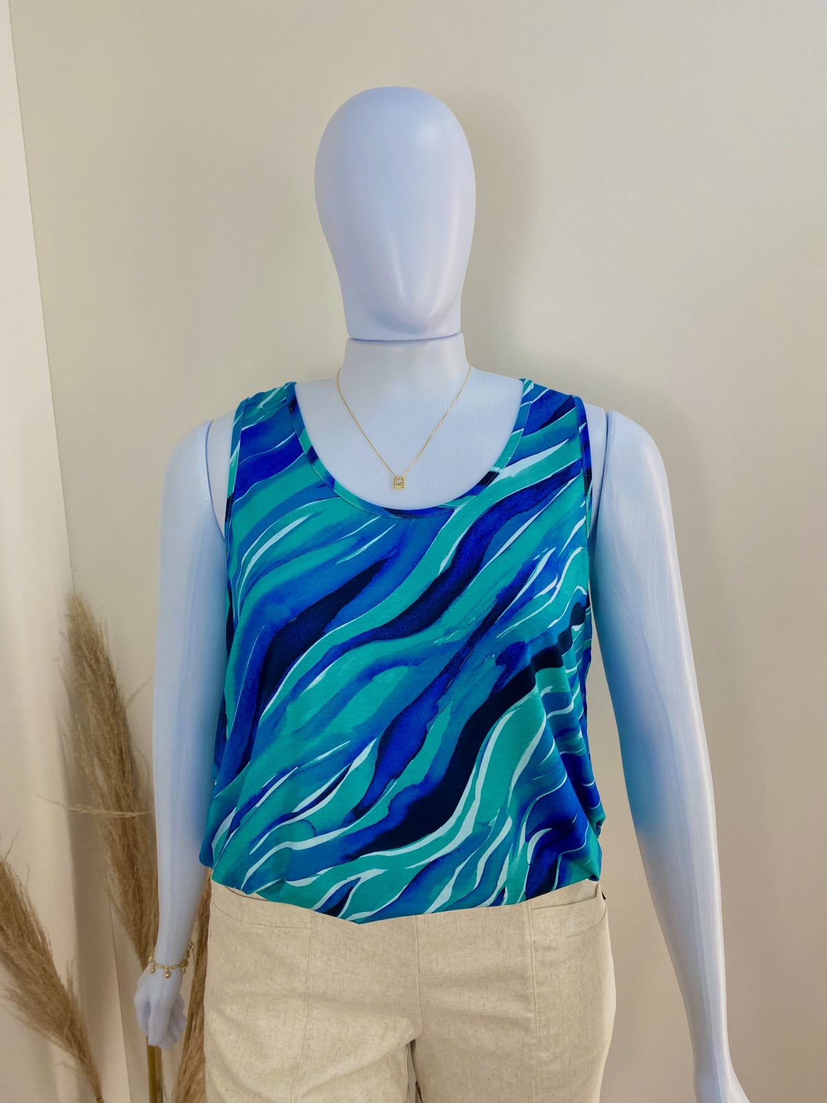 BLUSA FEM ADT SM REF.132908 AZL/VRD G2.