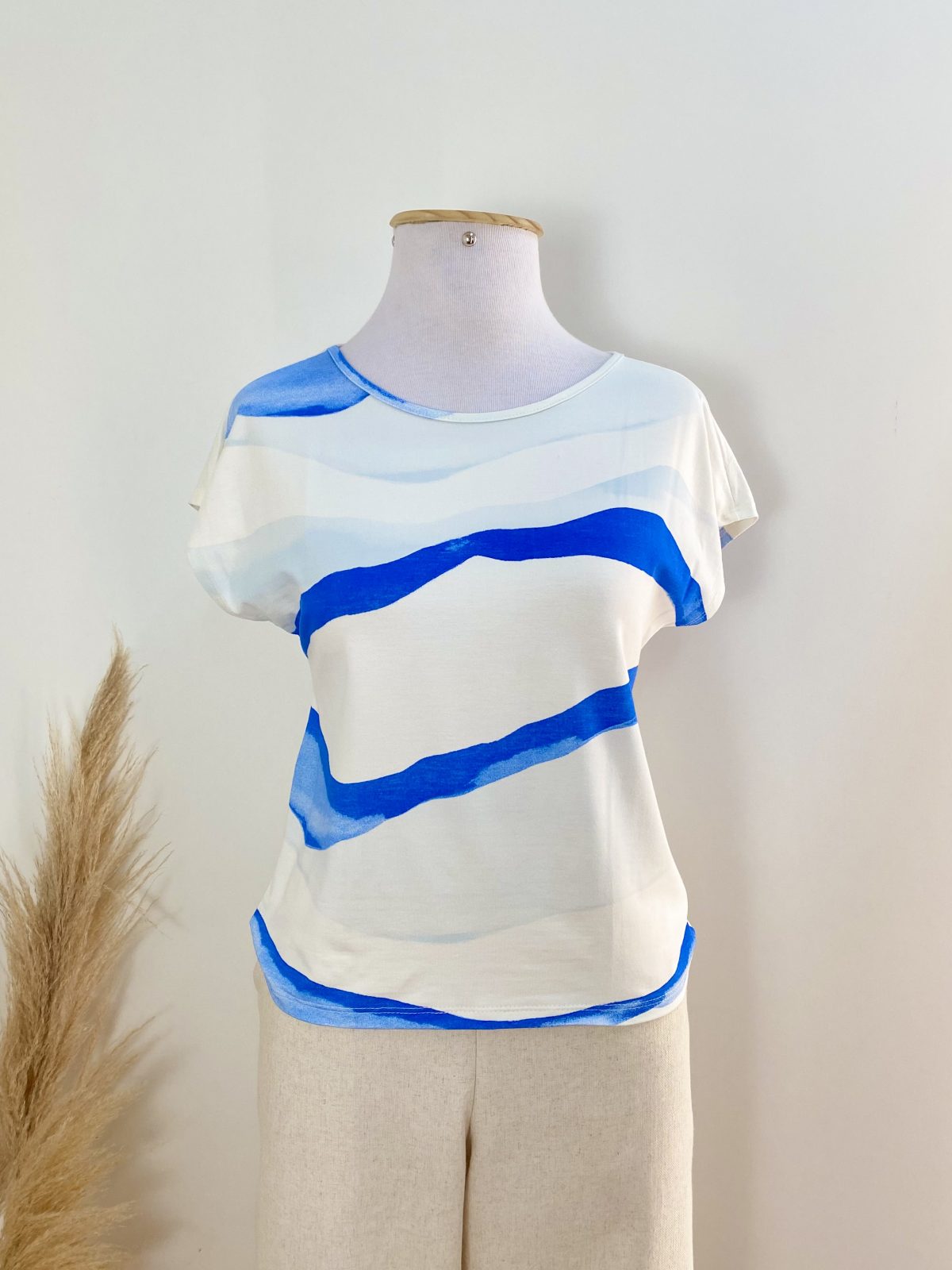 BLUSA FEM ADT MM REF.132927 BCO/AZL P.