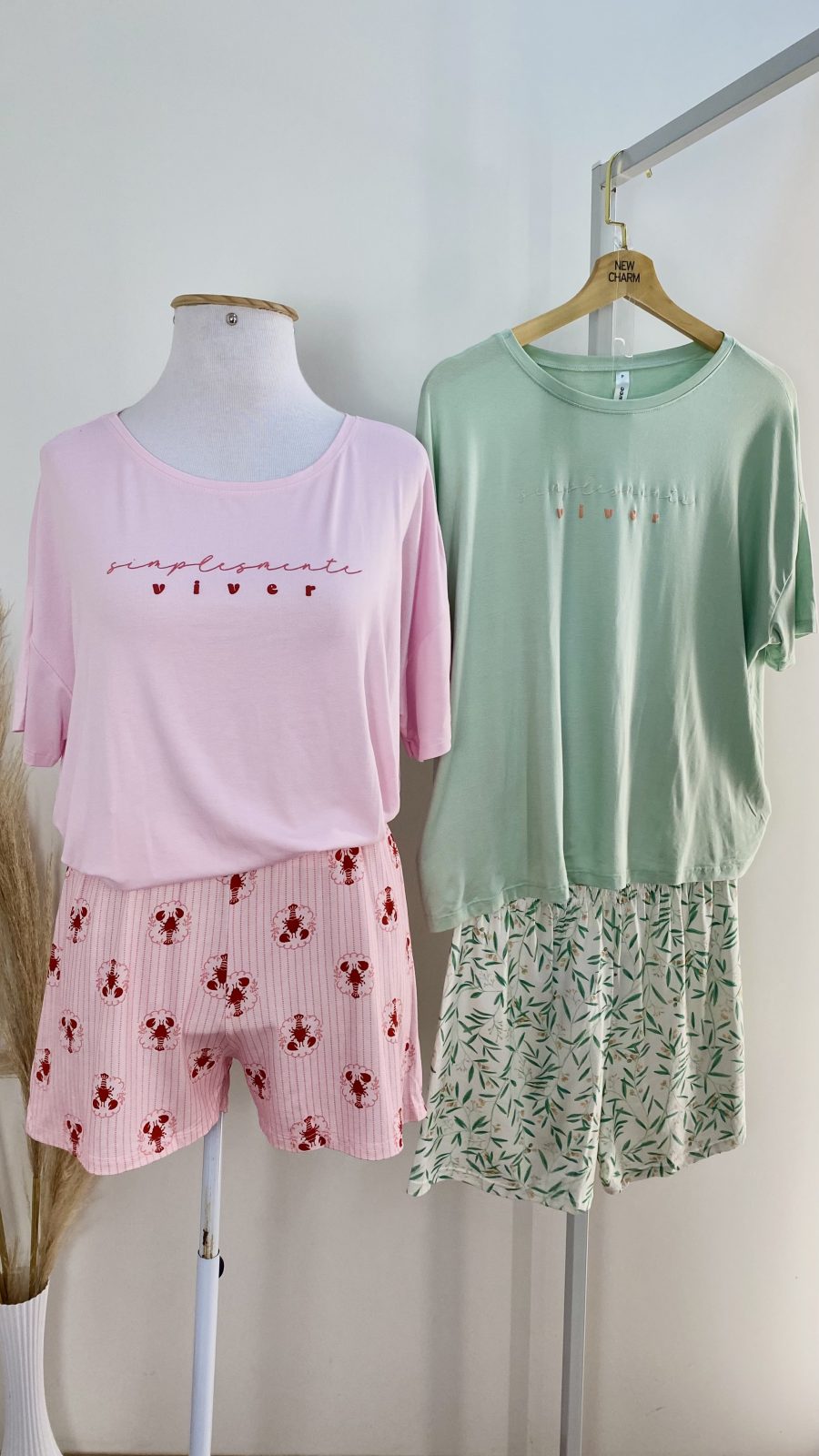 PIJAMA FEM ADT MM+SHT REF.133174 VRD/OFF P.