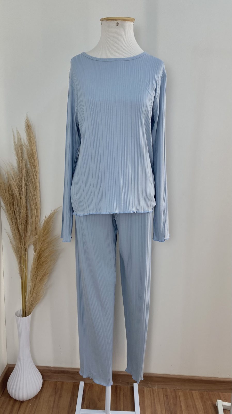 PIJAMA FEM ADT ML+CLÇ REF.134491 AZL/CL P.