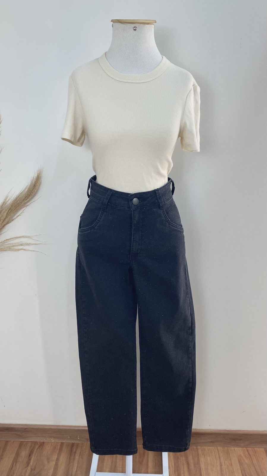 CALÇA FEM ADT RETA REF.184397 PTO/BRLHO 36.