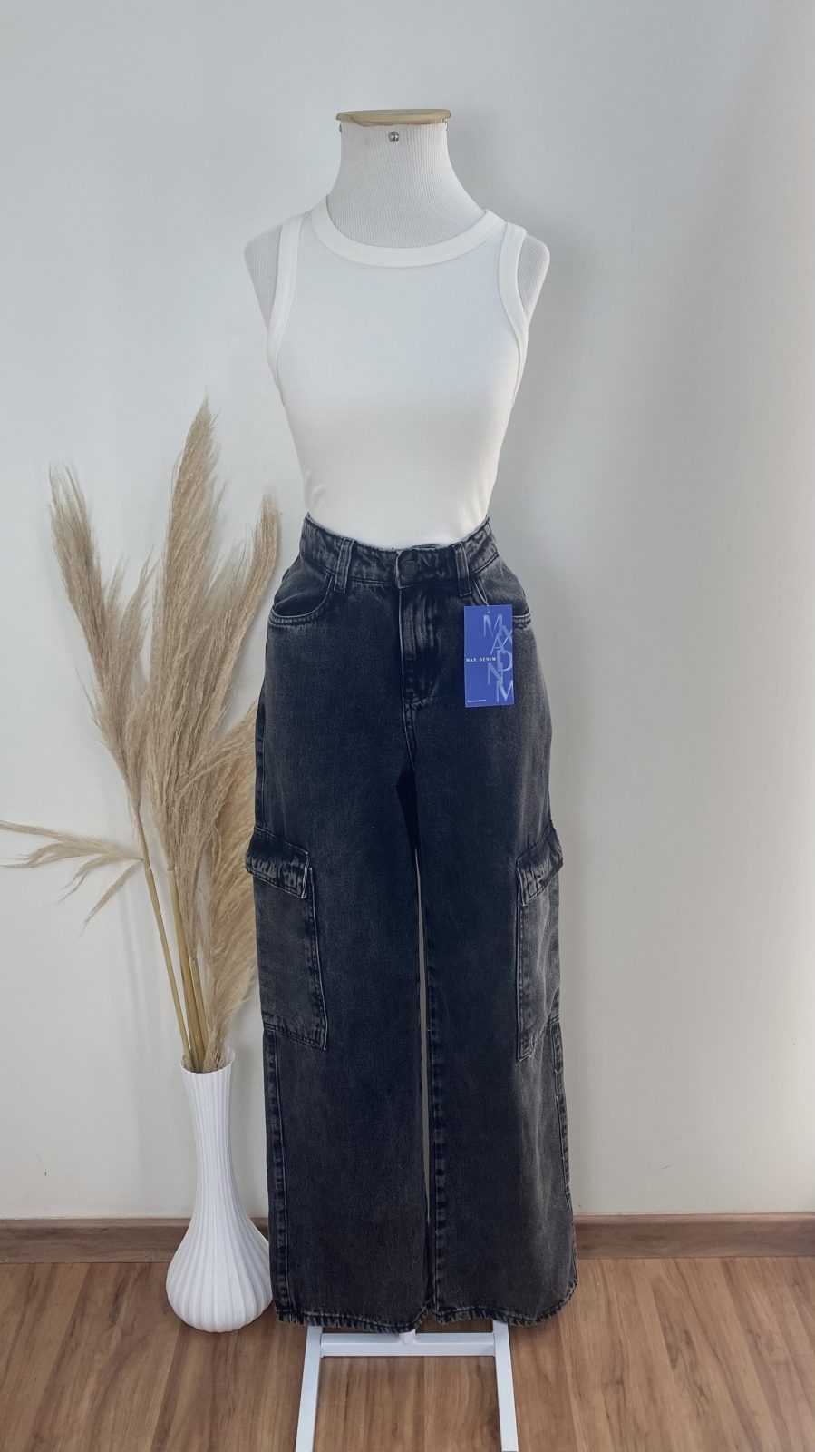 CALÇA FEM ADT WIDELEG CARGO REF.7025 GRFT 34.