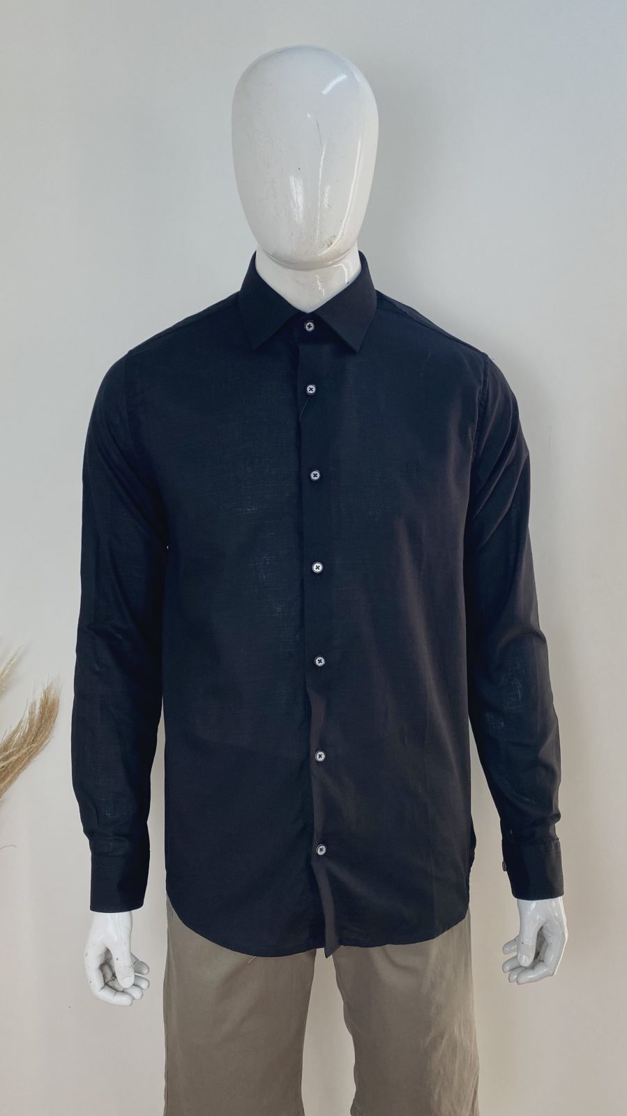 CAMISA MASC ADT ML SLM REF.001520172 PTO P.