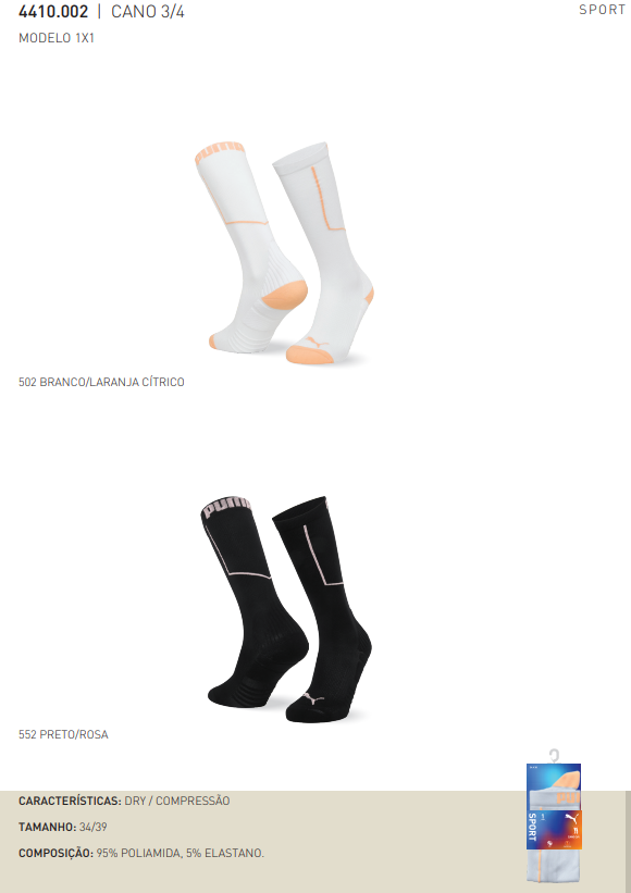 MEIA FEM ADT 3/4 DRY