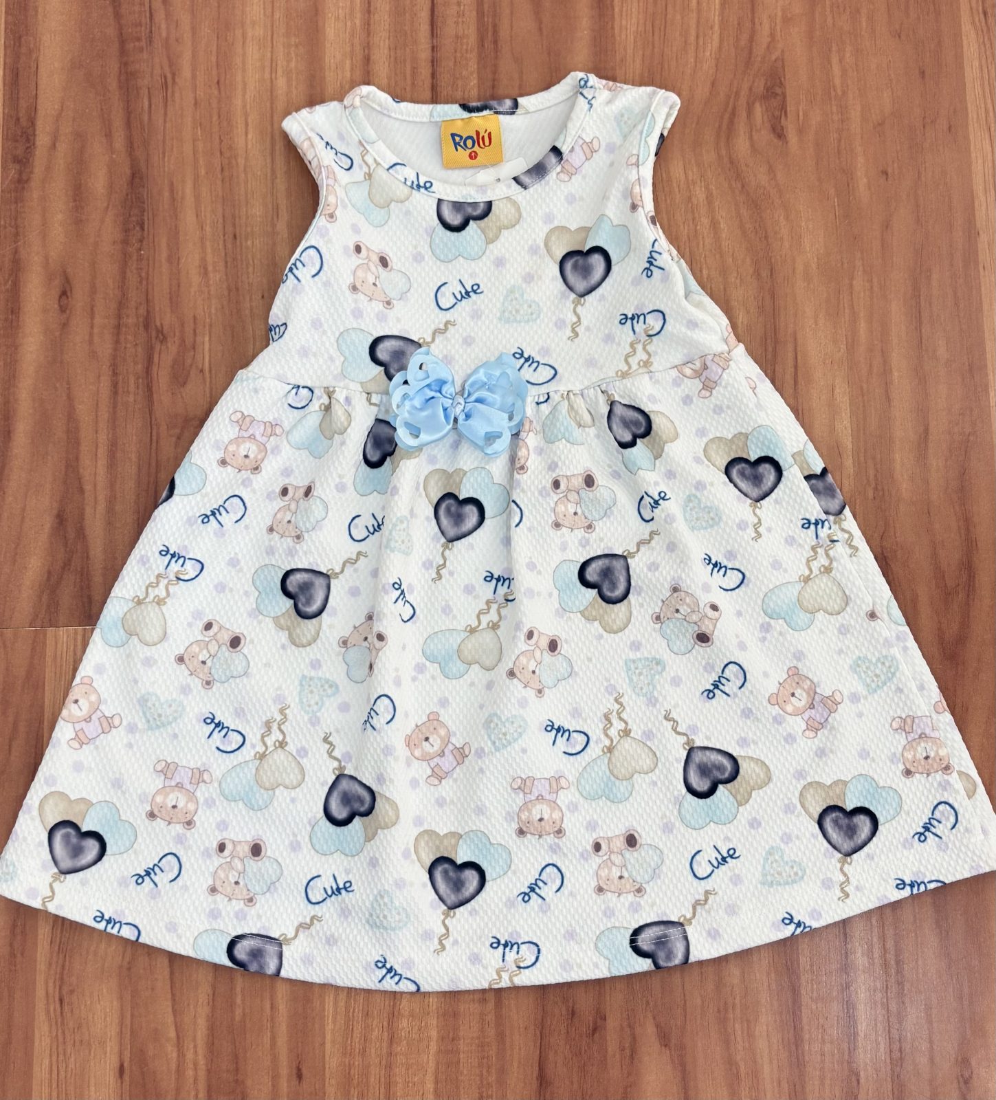 VESTIDO FEM INF SM ROLU REF.81142 BCO/AZL 1.