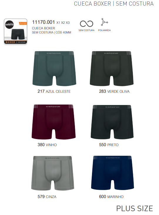 CUECA MASC ADT BOXER S/CST REF.11170 MRH X1.