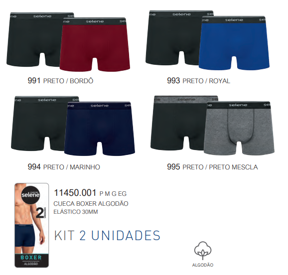 KIT CUECA BOXER C/2 REF.11450 MRH/PTO P.