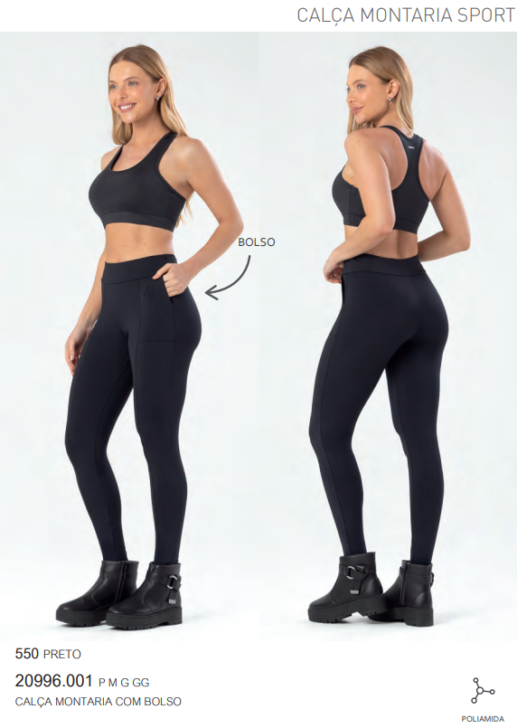 LEGGING FEM ADT C/BOLSO REF.20996 PTO P.