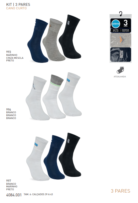 KIT MEIA MASC CC R132