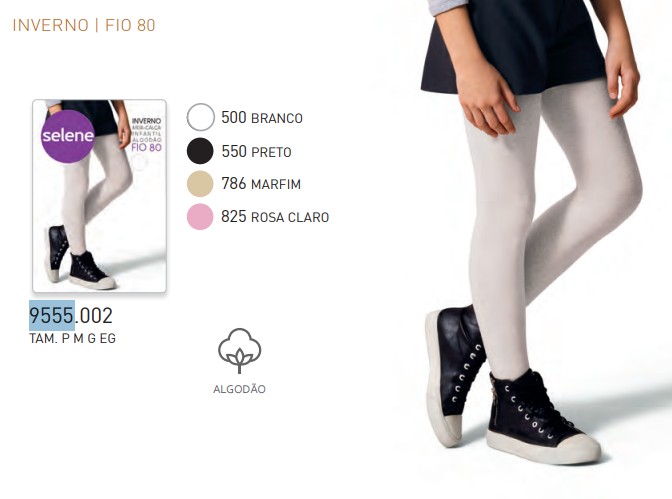 MEIA CALÇA INF ALGODÃO FIO80 REF.9555 PTO P.
