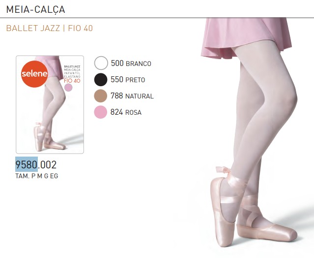 MEIA CALCA BALLET/JAZZ REF.9580 500/BCO P.