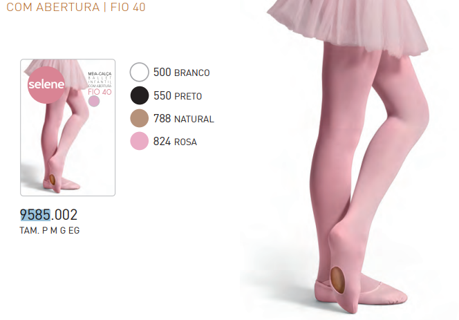 MEIA CALCA INF BALLET REF.9585 500/BCO P.
