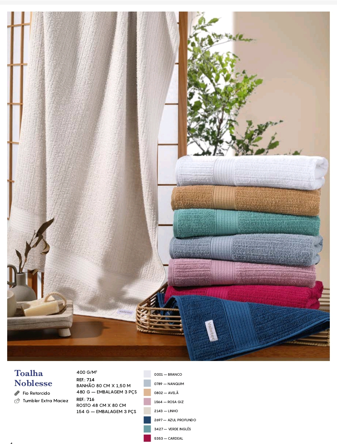 TOALHA BANHÃO NOBLESSE REF.714 BCO 80X1,50.