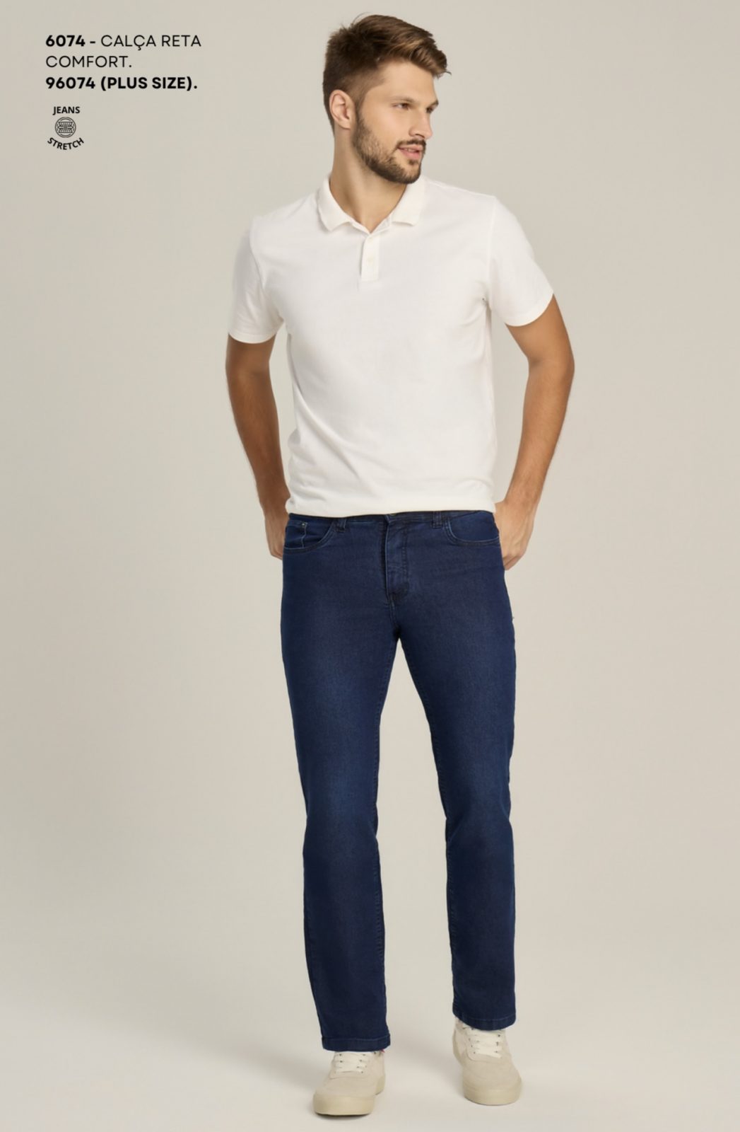CALÇA MASC ADT RETA REF.6074 JNS 40.