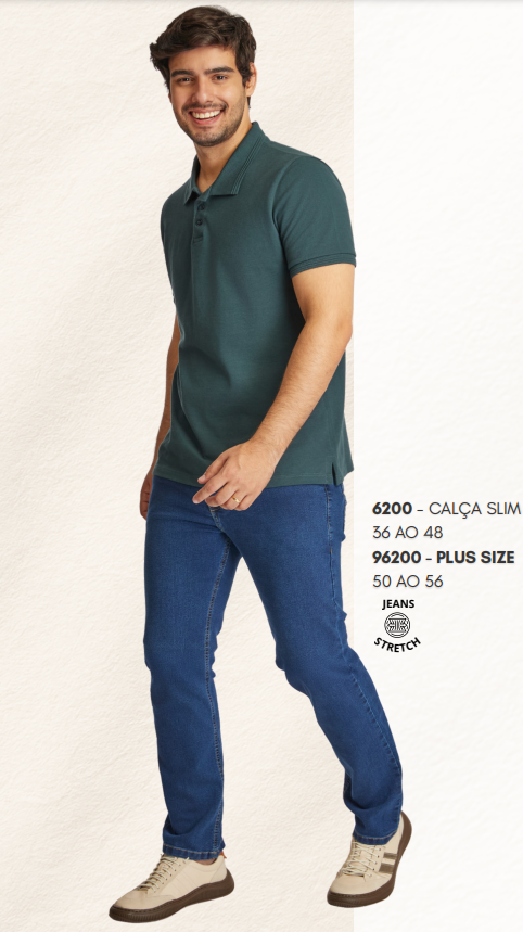 CALÇA MASC SLIM R12 REF.6200 JNS ESC 44.