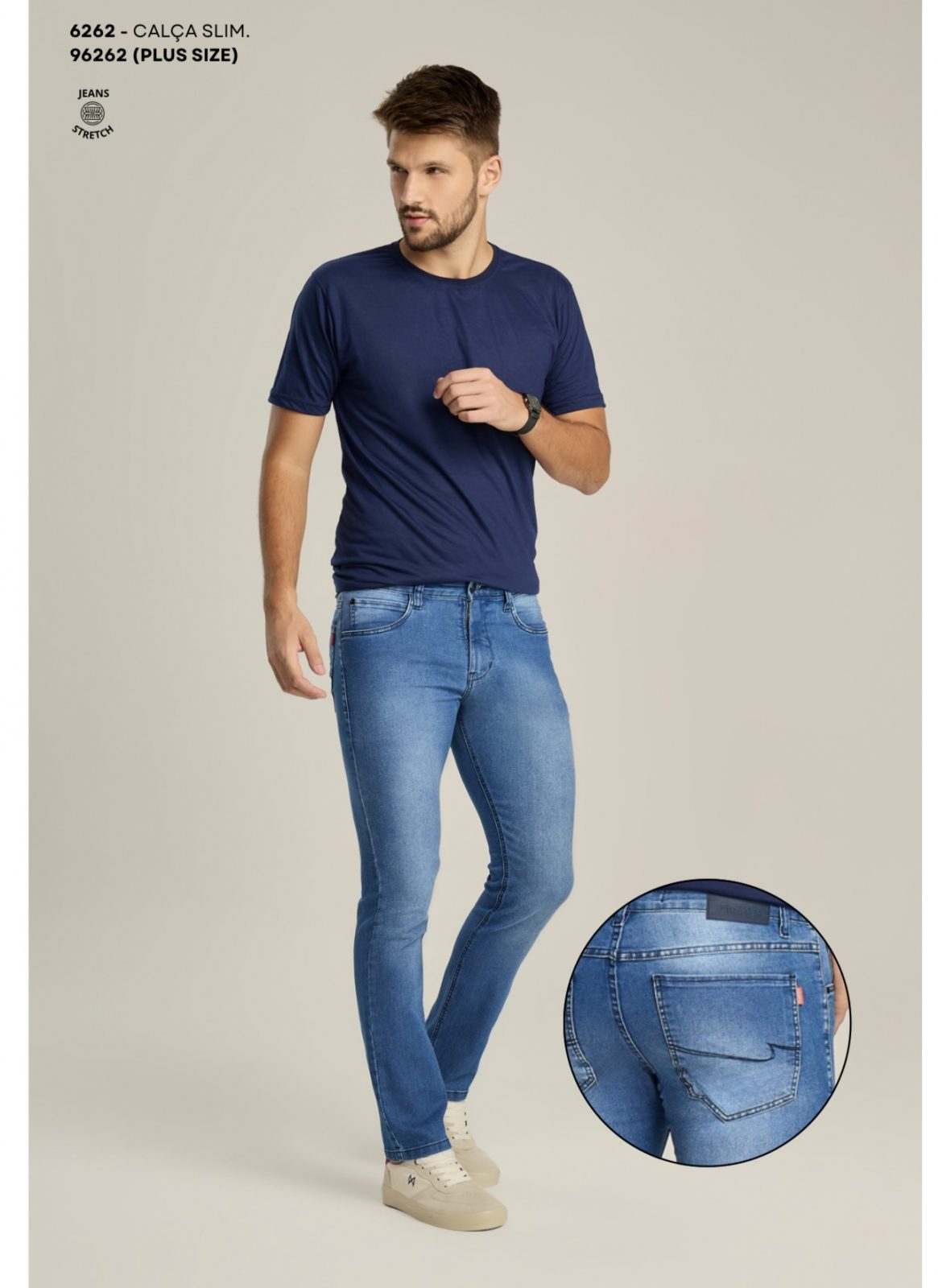 CALÇA MASC ADT SLIM REF.6262 JNS/CL 40.