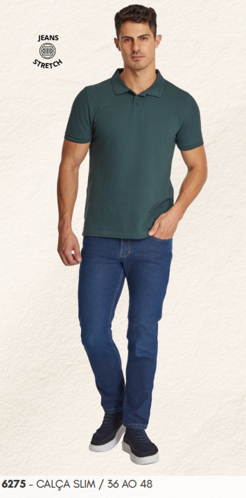 CALÇA MASC ADT SLIM REF.6275 JNS/ESC 38.