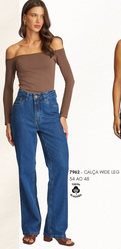 CALÇA FEM ADT WIDE LEG REF.7962 JNS/ESC 40.