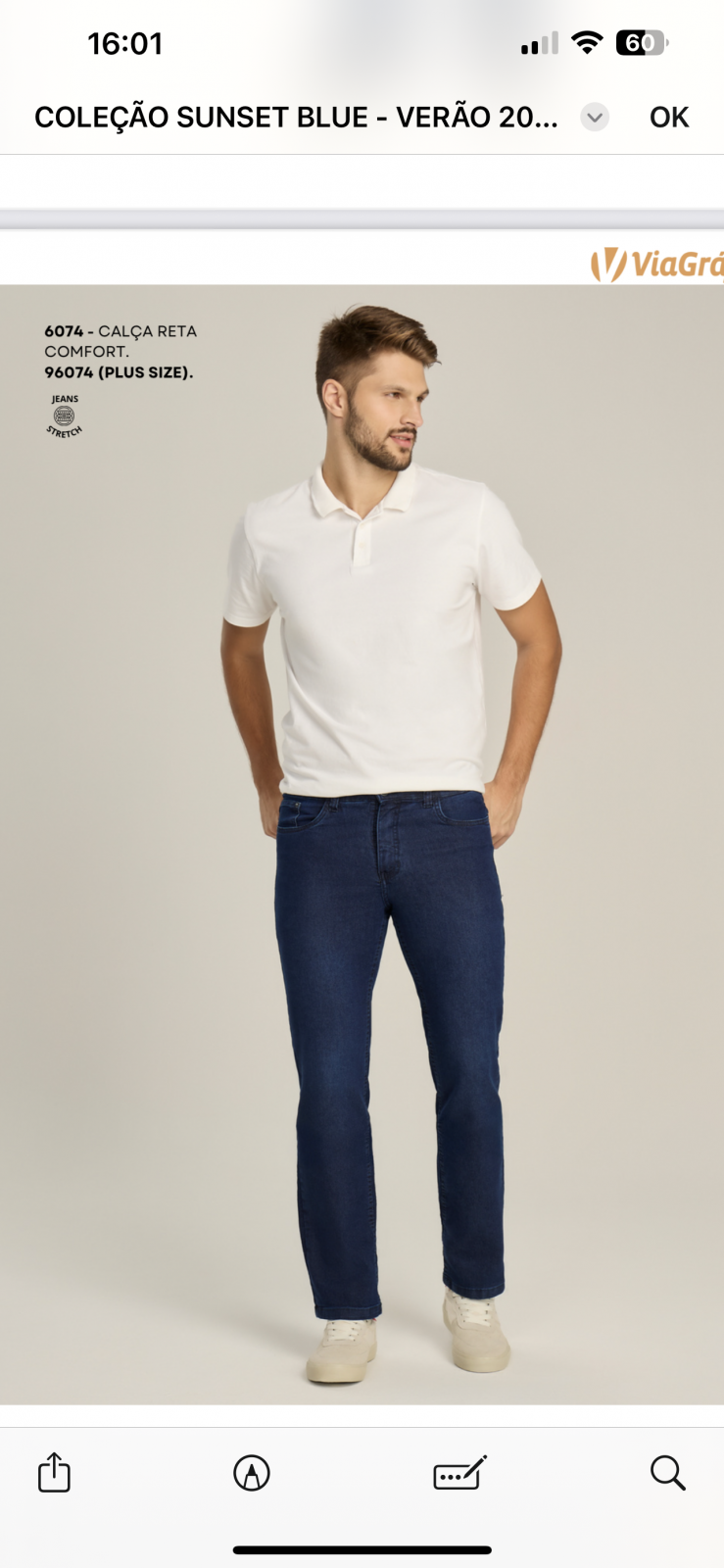 CALÇA MASC RETA R12 REF.96074 JNS 50.